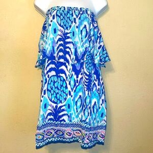 Lilly Pulitzer Quincy dress serene blue tropical call me engineered